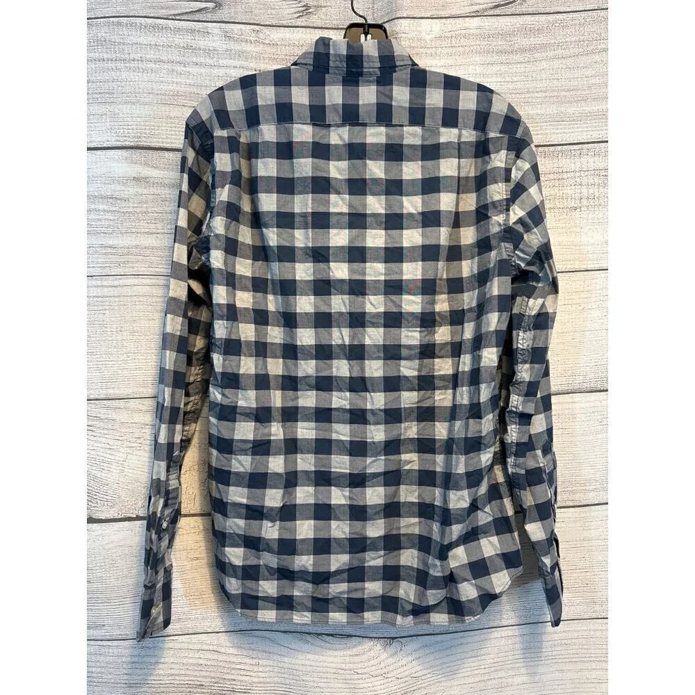 Mens J.Crew Flex Washed Slim Fit Checkered Button-Down Shirt M